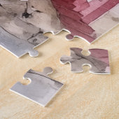 Japanse roze Sakura architectuur Legpuzzel (Zijkant)