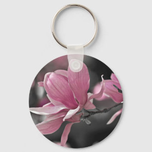 Japanse roze Saucer Magnolia Sleutelhanger