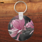 Japanse roze Saucer Magnolia Sleutelhanger (Voorkant)