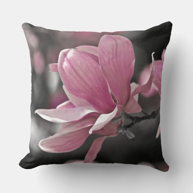 Japanse Roze Schotel Magnolia Kussen (Voorkant)