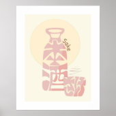 Japanse Sake Kanji/Hiragana Woordkunst Poster (Voorkant)