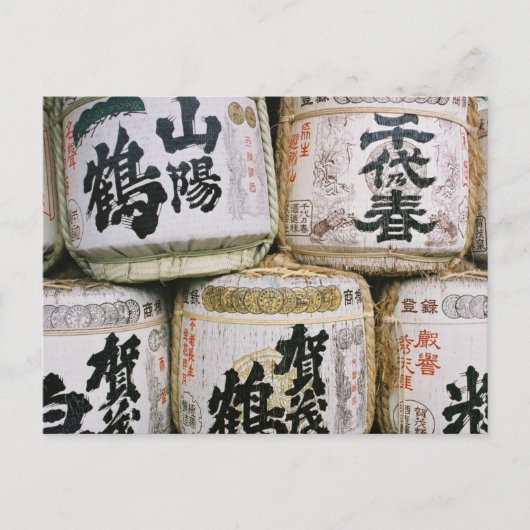 Japanse Sake-vaten Briefkaart (Voorkant)