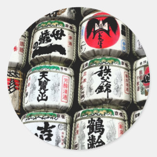 Japanse Sake-vaten Ronde Sticker