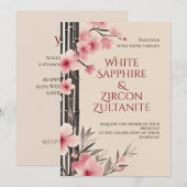 Japanse Sakura Bamboo bruiloft uitnodiging (Voorkant / Achterkant)