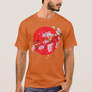 Japanse Sakura Birdwatch Animals Cherry Blosso T-shirt