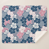 Japanse Sakura-bloemen Sherpa Deken (Voorkant (horizontaal))