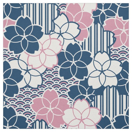 Japanse Sakura-bloemen Stof (Swatch)