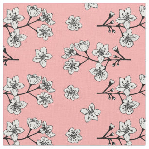 Japanse Sakura Bloesem Bloemen Patroon Stof
