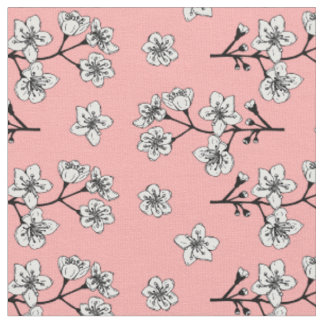 Japanse Sakura Bloesem Bloemen Patroon Stof