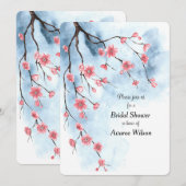 Japanse Sakura Bloesems Branch Blauwe lucht Aankondiging (Voorkant / Achterkant)