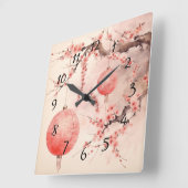 Japanse Sakura Boom en Lantaarns Vierkante Klok (Hoek)