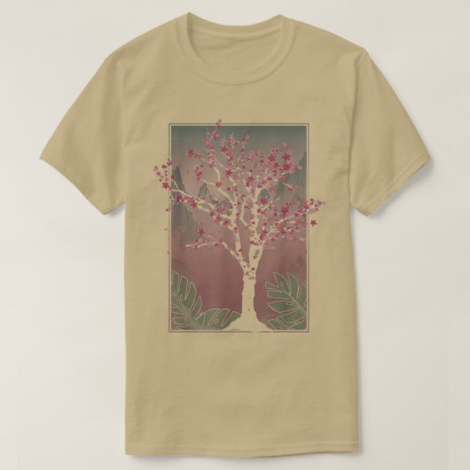 Japanse Sakura - boom Japanse roze bloem T-shirt (Design voorkant)