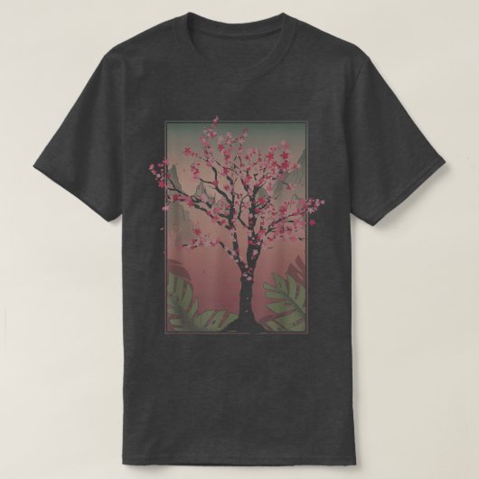 Japanse Sakura - boom Japanse roze bloem T-shirt (Design voorkant)