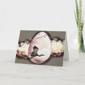 Japanse Sakura Branch Crane Easter Egg Pink Brown Feestdagen Kaart (Achterkant)