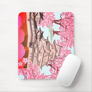 Japanse Sakura Castle Art – Cherry Blossom Spring Muismat