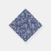 Japanse sakura cherry bloesem blauw wit servet (Hoek)