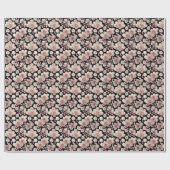 Japanse sakura cherry bloesem roze en zwart cadeaupapier (Vlak)