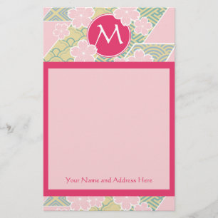 Japanse Sakura Cherry Blossom Geometric Patronen Briefpapier