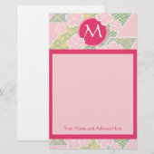 Japanse Sakura Cherry Blossom Geometric Patronen Briefpapier (Voorkant / Achterkant)