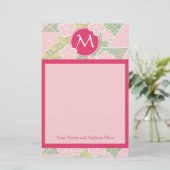 Japanse Sakura Cherry Blossom Geometric Patronen Briefpapier (Staand voorkant)