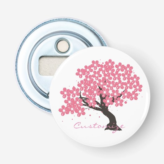 Japanse Sakura Cherry Blossom Thunder_Cove Button Flesopener (Voorkant)