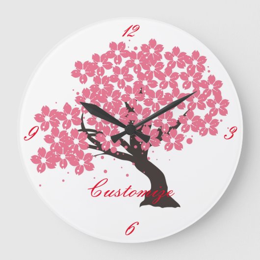Japanse Sakura Cherry Blossom Thunder_Cove Grote Klok (Voorkant)