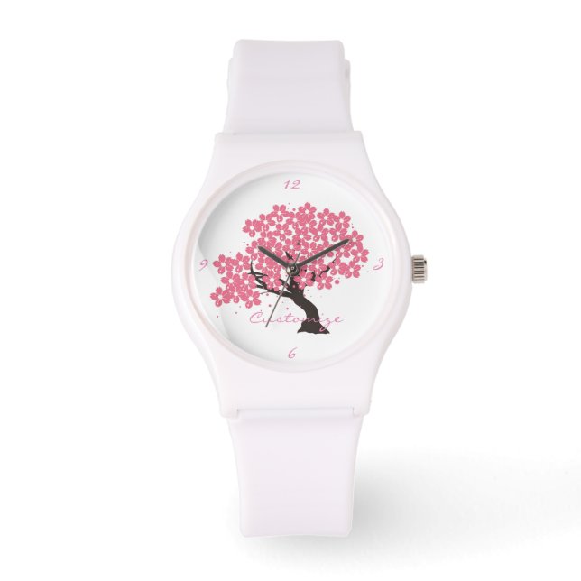 Japanse Sakura Cherry Blossom Thunder_Cove Horloge (Voorkant)