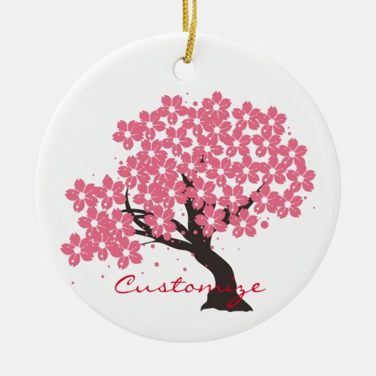Japanse Sakura Cherry Blossom Thunder_Cove Keramisch Ornament (Voorkant)