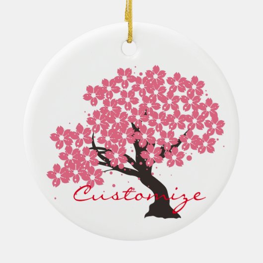 Japanse Sakura Cherry Blossom Thunder_Cove Keramisch Ornament (Achterkant)