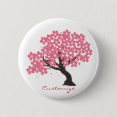 Japanse Sakura Cherry Blossom Thunder_Cove Ronde Button 5,7 Cm (Voorkant)