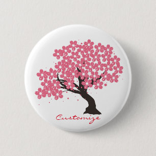 Japanse Sakura Cherry Blossom Thunder_Cove Ronde Button 5,7 Cm