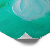 Japanse Sakura Cherry Tree Flowers in Aqua Blue Poster (Hoek)
