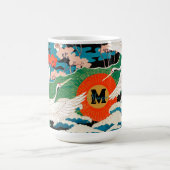  Japanse Sakura en rode kruid kranen Koffiemok (Center)