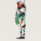  Japanse Sakura en rode kruid kranen Leggings (Links)