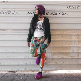  Japanse Sakura en rode kruid kranen Leggings