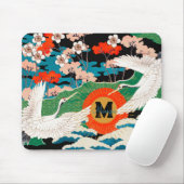 Japanse Sakura en rode kruid kranen Muismat (Met muis)