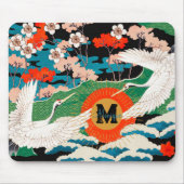 Japanse Sakura en rode kruid kranen Muismat (Voorkant)