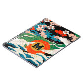 Japanse Sakura en rode kruid kranen Notitieboek (Linkerzijde)