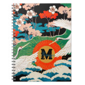 Japanse Sakura en rode kruid kranen Notitieboek (Voorkant)