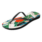  Japanse Sakura en rode kruid kranen Teenslippers (Schuin)