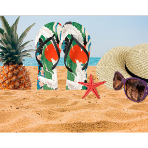 Japanse Sakura en rode kruid kranen Teenslippers