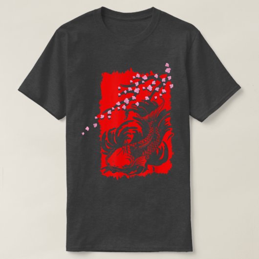 Japanse Sakura Fish Cherry Blossom Tree Japanse ku T-shirt (Design voorkant)