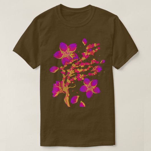 Japanse Sakura Flower Retro 90s Vaporwave Cherry T-shirt (Design voorkant)