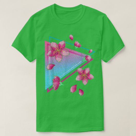 Japanse Sakura Flower Vaporwave Aesthetic Cherry T-shirt (Design voorkant)