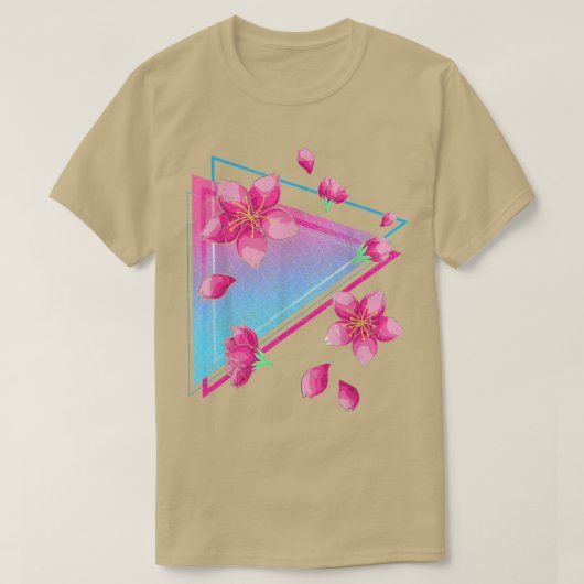Japanse Sakura Flower Vaporwave Aesthetic Cherry T-shirt (Design voorkant)