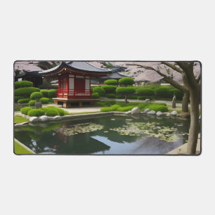 Japanse Sakura Kersenbloesem Tuin Schrijn Vijver Bureaumat
