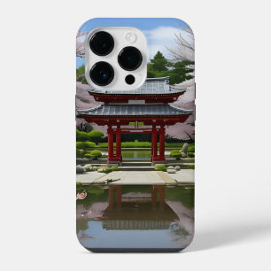 Japanse Sakura Kersenbloesem Tuin Schrijn Vijver iPhone 14 Plus Hoesje