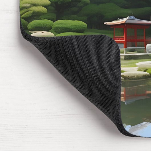 Japanse Sakura Kersenbloesem Tuin Schrijn Vijver Muismat (Hoek)