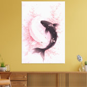 Japanse Sakura Koi Canvas Afdruk (Insitu (Woonkamer))