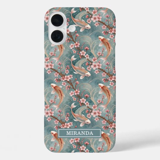 Japanse Sakura Koi Vis Patroon Monogram Case-Mate iPhone Case (Achterkant)